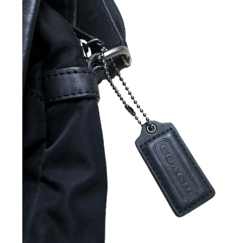 Vintage Coach Black Nylon & Leather Trim Messenger Bag - Picture 3 of 16